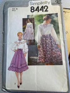 Vintage Simplicity Sewing Pattern 8442 – Misses’ Blouse & Skirt (Size 10) - Picture 1 of 1