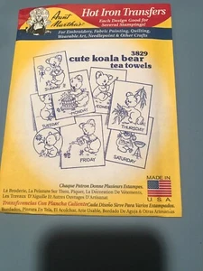 Tía Marthas 3829 - Lindo patrón de transferencia de toallas de té de oso koala - Imagen 1 de 2