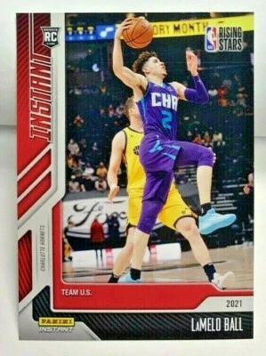 LaMelo Ball 2020-21 Panini Instant NBA Rising Stars RC #7 - HORNETS - SP /1927 - Image 1 of 2