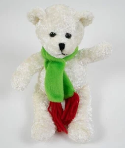 NEU MIT ETIKETT AMERI-SUISSE WEISSER TEDDYBÄR WEIHNACHTEN PLÜSCH SITZSACK STOFFTIER - Bild 1 von 1