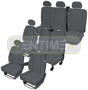 Sitzbezüge Schonbezüge SET EX für VW T4 Caravelle Stoff dunkel grau - Bild 1 von 3