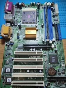 Asrock K7S8X ATX Socket A 462 8x AGP/PCI Motherboard + CPU + DDR + I/O Shield - Picture 1 of 13