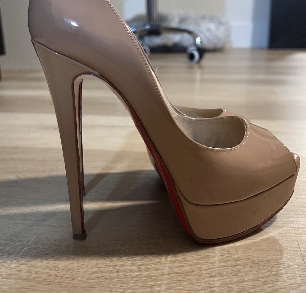Patent Leather Christian Louboutin Lady Peep Heels for Women Patent Leather Christian Louboutin Lady Peep Heels for Women