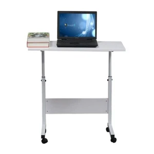Carro de escritorio enrollable ajustable en altura para computadora portátil sobre cama soporte de mesa de hospital blanco - Imagen 1 de 8