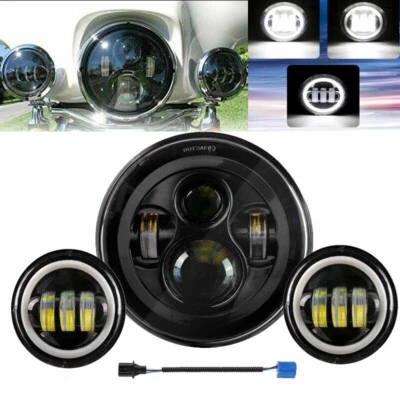 Faros LED de 7 pulgadas Hi-Lo y luces de paso antiniebla para Yamaha V-Star XVS 1100 950 Foto 1 de 4