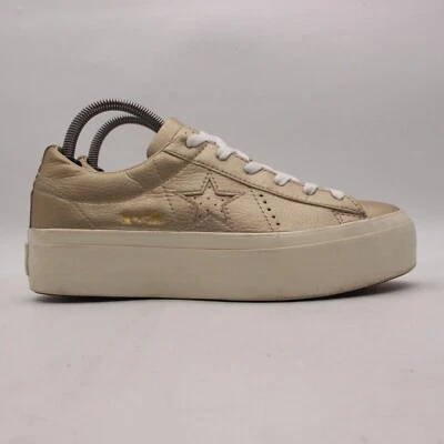 Zapatillas Converse One Star Plataforma Buey Para Mujer EE. UU. 8.5 Con Cordones Dorado Claro 559924C Foto 1 de 4