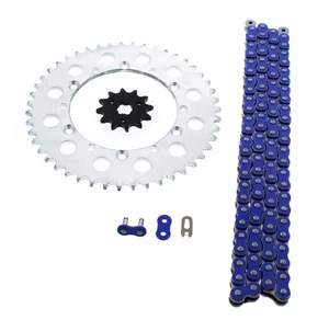 1996 1997 1998 1999 Kawasaki KX125 125 Blue Chain and Sprocket Silver 12/47 112L - Picture 1 of 4