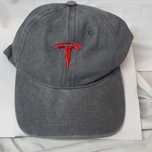 Tesla Soft Baseball Cap Strapback buckle Gray - Picture 1 of 8