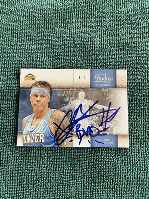 2009-10 Panini Studio Chris Andersen #7 Birdman Bird autógrafo firmado a mano Foto 1 de 2