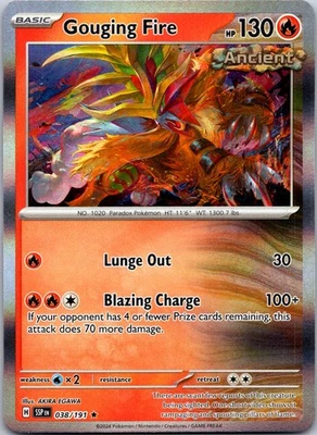 Gouging Fire 038/191 - SV08: Surging Sparks Holofoil - Image 1 of 2