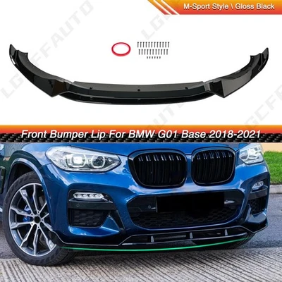 Kit divisor de labios parachoques delantero negro brillante para BMW F10 serie 5 M Sport 11-16 Foto 1 de 4