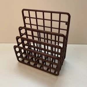 Vintage Yaffa Design Catch All Schreibtisch Kunststoff Aufbewahrung Organizer Regal 1983 braun - Bild 1 von 9