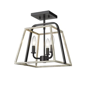 Millennium Lighting 3011 Bonnie 3 Light 11"W Semi-Flush Ceiling - Matte Black / - Picture 1 of 4