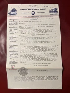 1947 Patriotic Order Sons of America Newsletter Pennsylvania State Camp Phila. - Picture 1 of 4