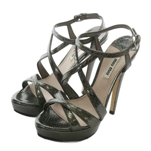 Sandalias Miu Miu para mujer talla 35,5 cuero plateado - Imagen 1 de 8