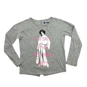 GAP Star Wars Princess Leia A Force To Be Reckoned With Long Sleeve Top Girls M - Picture 1 of 11