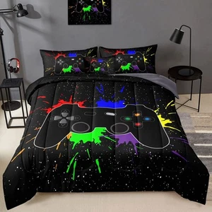 BDUCOK 5 Pieces Gamer Comforter Set for Boys Gaming Bedding Set Twin SizeVideo G - Picture 1 of 7