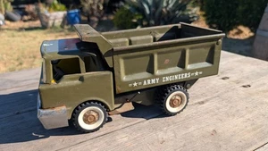 Vintage Structo Army Engineers Dump Truck Toy Pressed Steel 1960s USA Made - Picture 1 of 11