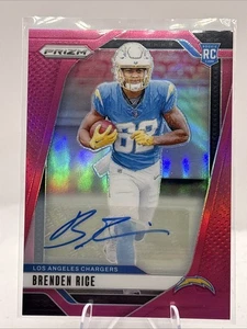2024 Prizm Brenden Rice Pink Pulsar Rookie RC Auto SP LA Chargers - Picture 1 of 2