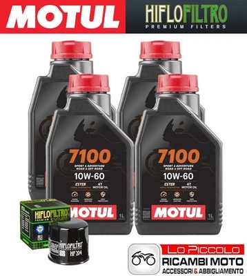 Kit Tagliando 4 OLIO [MOTUL] 7100 10w60 + FILTRO Honda VFR 1200 X 2017 2018 Foto 1 de 4