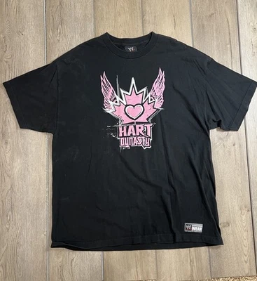 Camiseta de Lucha Libre Vintage 2002 WWE Bret Hitman Hart Adulto XX Grande Negra Rosa Foto 1 de 4