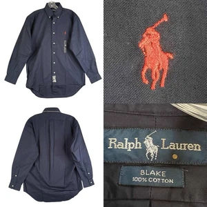 Polo Ralph Lauren Oxford camicia uomo piccola Blake blu navy LS abbottonata nuova - Foto 1 di 12