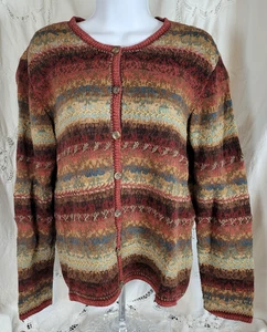 Cárdigan pequeño Talbots Petites para mujer botones delanteros colores suroeste sin bolsillo - Imagen 1 de 22