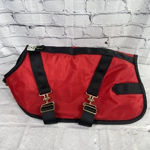 FOGGY MOUNTAIN Dog Coats Nylon Turnout Red Black Sherpa Lined Size 16 - Picture 1 of 19