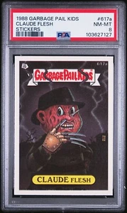 1988 Topps OS15 Garbage Pail Kids Series 15 CLAUDE FLESH 617a Freddy Card PSA 8 - Picture 1 of 2