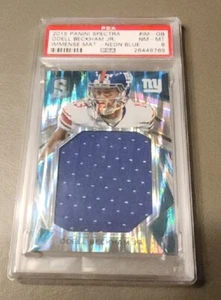 2015 Panini Spectre #IM-OB Odell Beckham Jr Immense Material Neon Blue PSA 8... - Picture 1 of 2
