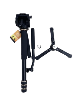Q168S with Q90 Aluminium Alloy Monopod 3 Legs Pan Tilt Fluid Head Rotary handle - Image 1 of 4