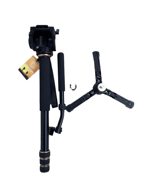 Q168S with Q90 Aluminium Alloy Monopod 3 Legs Pan Tilt Fluid Head Rotary handle - Image 1 of 4