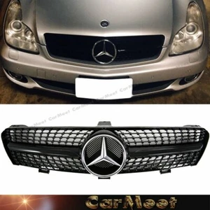 Fit Bz 04-08 W219 CLS-Sedan Solid Black Diamond Dot Tuning 7C Fin Front Grille - Picture 1 of 3