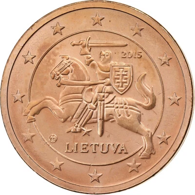 [#1287985] Lithuania, 2 Euro Cent, BU, 2015, Vilnius, Copper Plated Steel, MS - Image 1 of 2