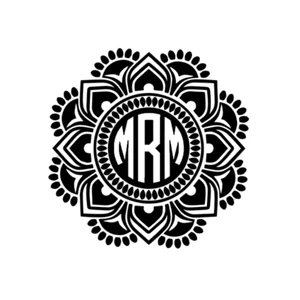 Mandala Monogram Decal for Yeti, Tumbler, water bottle - Picture 1 of 2