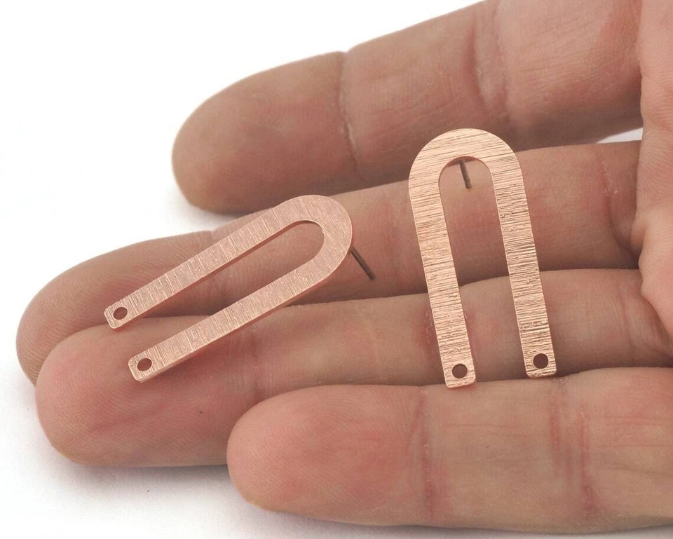 1 par de postes de perno cepillados con forma de imán cobre crudo 30x13 mm 3969 Foto 1 de 1