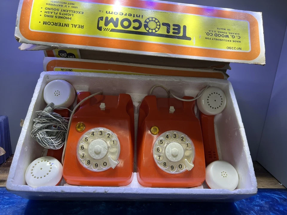 复古 Buddy L Telocom 对讲机 2 对讲电话测试工作 — 第 1/4 张图片