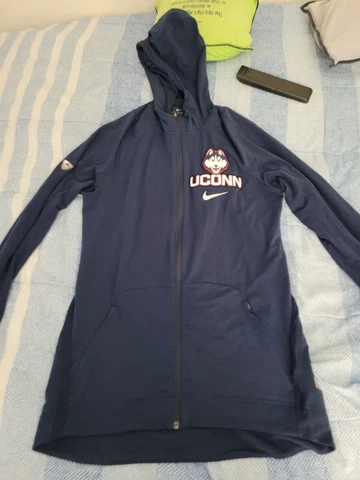 Mens Nike Dri-fit UCONN Huskies Navy Blue Hoodie Jacket Size medium Tall Cover
