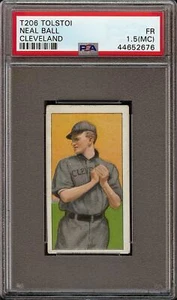 Rare 1909-11 T206 Neal Ball Tolstoi Back Cleveland PSA 1.5 (MC) Low Population - Picture 1 of 2