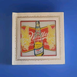 Vintage Miller HIGH LIFE BEER Carnival Prize Glass Mirror 6" X 6" (ZZ) - Picture 1 of 1