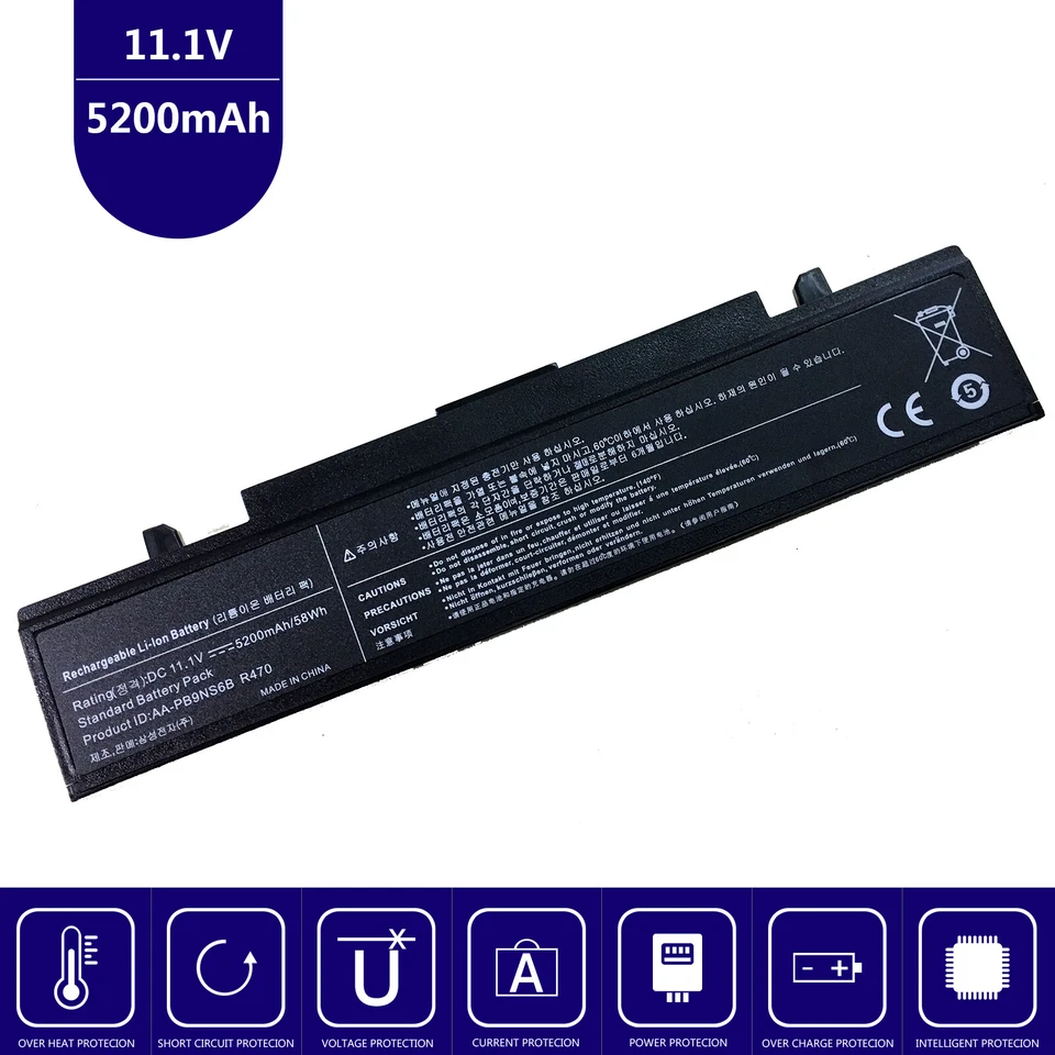 Laptop Akku für Samsung Series 5 550P 550P5C 550P7C NP550P5C NP550P7C (5200mAh) - Bild 1 von 4
