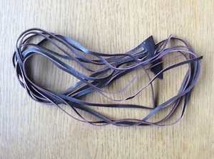 4x 77cm Vintage 1930s-1950s Real Leather Dark Brown Flat Lace, Jewellery Costume - Picture 1 of 3