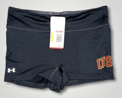 Under Armour Heat Gear Women`s Compression Shorts USC Trojans Size Large NEW - Image 1 of 4
