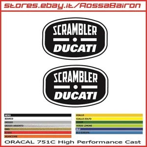 KIT 2 ADESIVI DUCATI SCRAMBLER ITALIA INDIPENDENT 1 mm.100x65 STICKERS PEGATINAS - Imagen 1 de 1