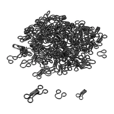 100 un. Ganchos de Costura y Cierre de Ojos para Sujetador Pantalones Falda Vestido, Negro Oscuro Foto 1 de 4