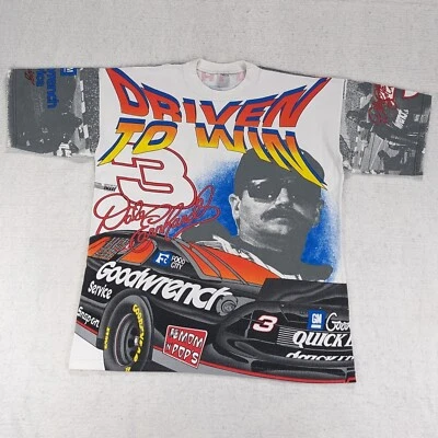 Vtg 1996 Dale Earnhardt NASCAR AOP T-Shirt Large Single Stitch All Over Print - Image 1 of 4