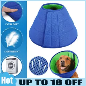Pet Recovery Lightweight Dog Cone Collar Soft Anti Lick Wound Healing Puppy Cats - Picture 1 of 24