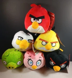 Angry Birds Set of 6 Red Bird 6" Plush Stuffed Toy Animal Video Game Doll Rovio - Picture 1 of 9