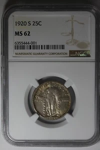 1920-S  .25 NGC MS62 Standing Liberty Quarter, Liberty 25 Cents - Picture 1 of 2