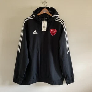 Adidas Men’s Condivo 22 All Weather Soccer Jacket Sz XL Black H21268 FC Europa - Afbeelding 1 van 11